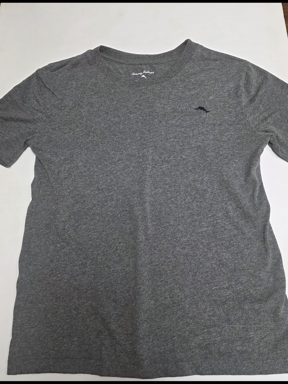 Boys Size 10/12 Tommy Bahama  Charcoal Gray Crewneck T-Shirt